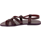 Sandali uomo in cuoio artigianali in pelle color viola