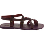 Sandali uomo in cuoio artigianali in pelle color viola