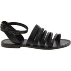 Sandali infradito donna fatti a mano in pelle nera