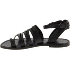Sandali infradito donna fatti a mano in pelle nera