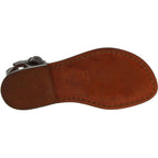 Handmade leather sandals in brown leather for ladie