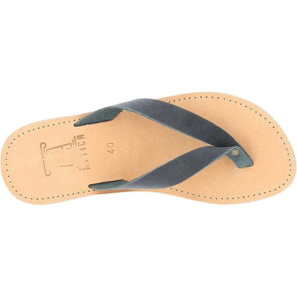 Sandali infradito slip-on da uomo in pelle nabuk nera fatti a mano