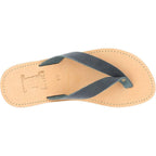 Sandali infradito slip-on da uomo in pelle nabuk nera fatti a mano