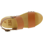 Zoccoli in legno donna con fasce in pelle beige