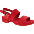 Sabot donna rosso in legno artigianali con fascia in pelle