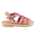 Attica Persephone Sandali gladiatore da bambina in pelle nubuck rosa chiusura con fibbia