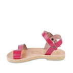 Sandali infradito da bambina in pelle di vitello fucsia chiusura con fibbia