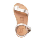 Sandali infradito da bambina in pelle di vitello oro rosa chiusura con fibbia