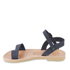 Sandali infradito da bambino in pelle nubuk blu chiusura con fibbia