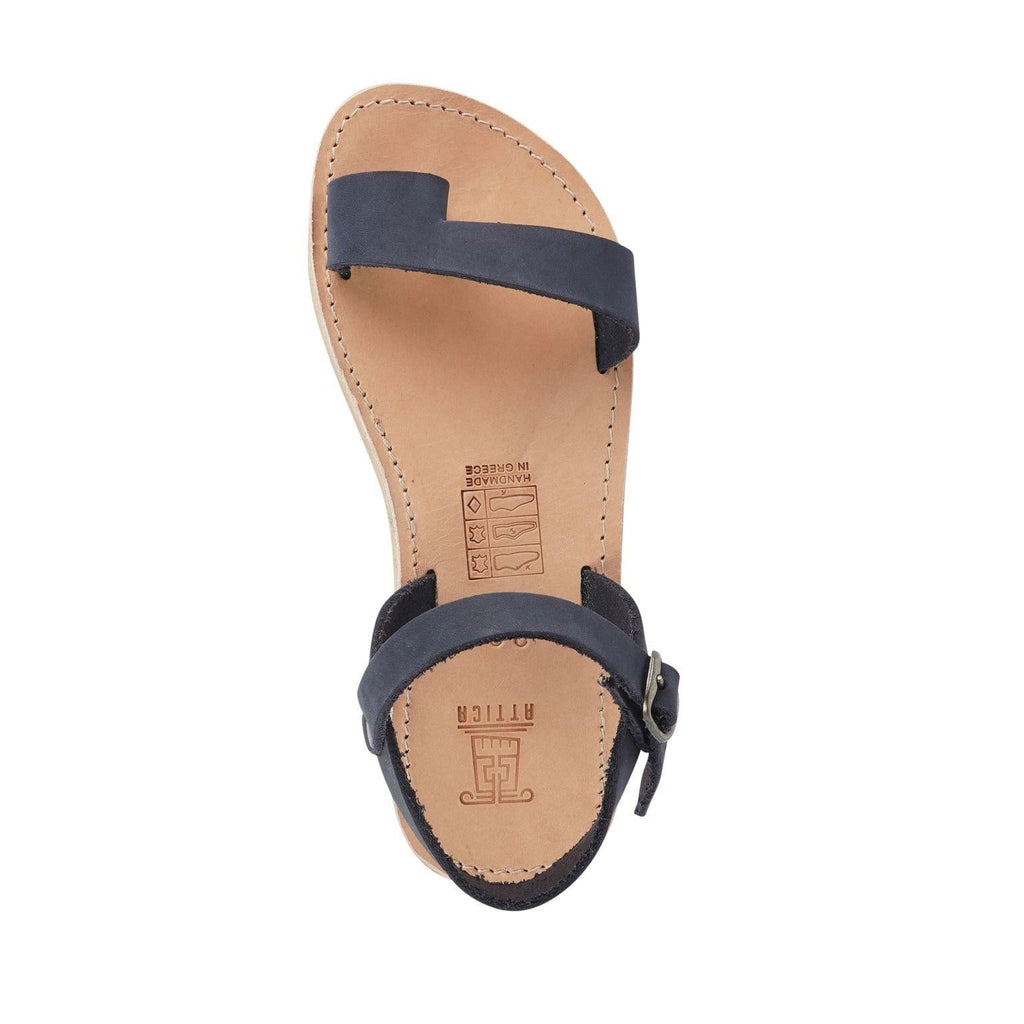 Sandali infradito da bambino in pelle nubuk blu chiusura con fibbia