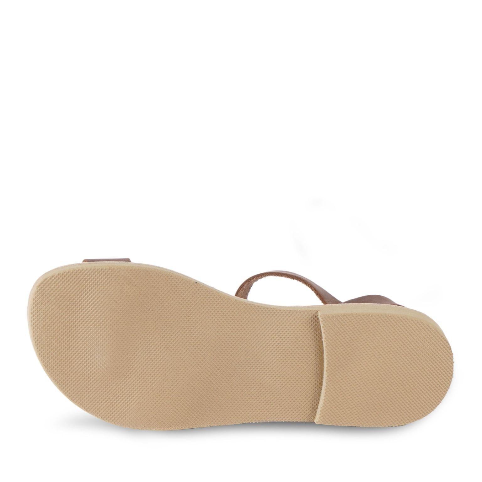 Sandali infradito da bambino in pelle nubuk marrone scuro chiusura con fibbia