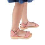 Sandali infradito da bambino in pelle nubuk marrone scuro chiusura con fibbia