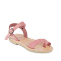 Sandali infradito da bambino in pelle nubuk marrone scuro chiusura con fibbia
