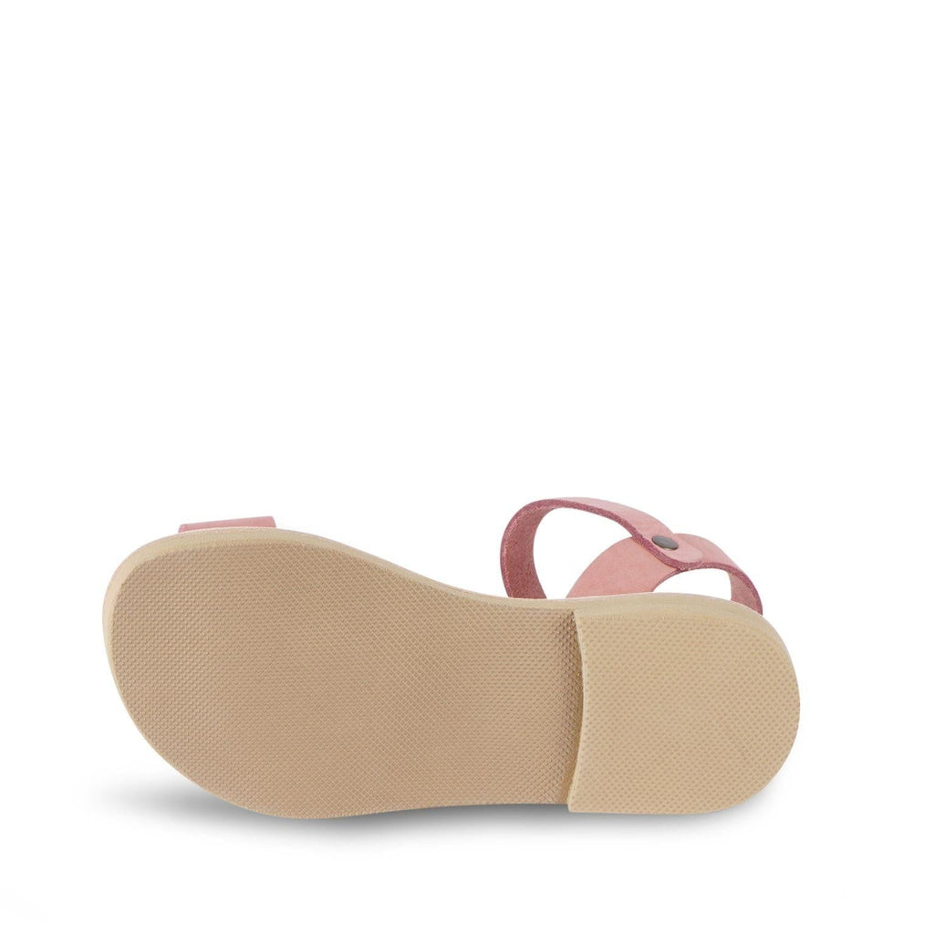Sandali infradito da bambino in pelle nubuk marrone scuro chiusura con fibbia