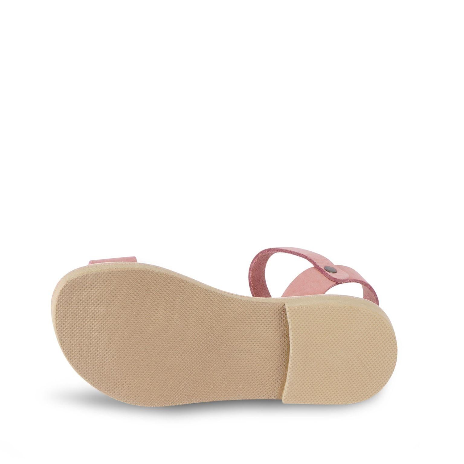Sandali infradito da bambino in pelle nubuk marrone scuro chiusura con fibbia