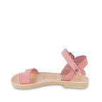 Sandali infradito da bambino in pelle nubuk marrone scuro chiusura con fibbia