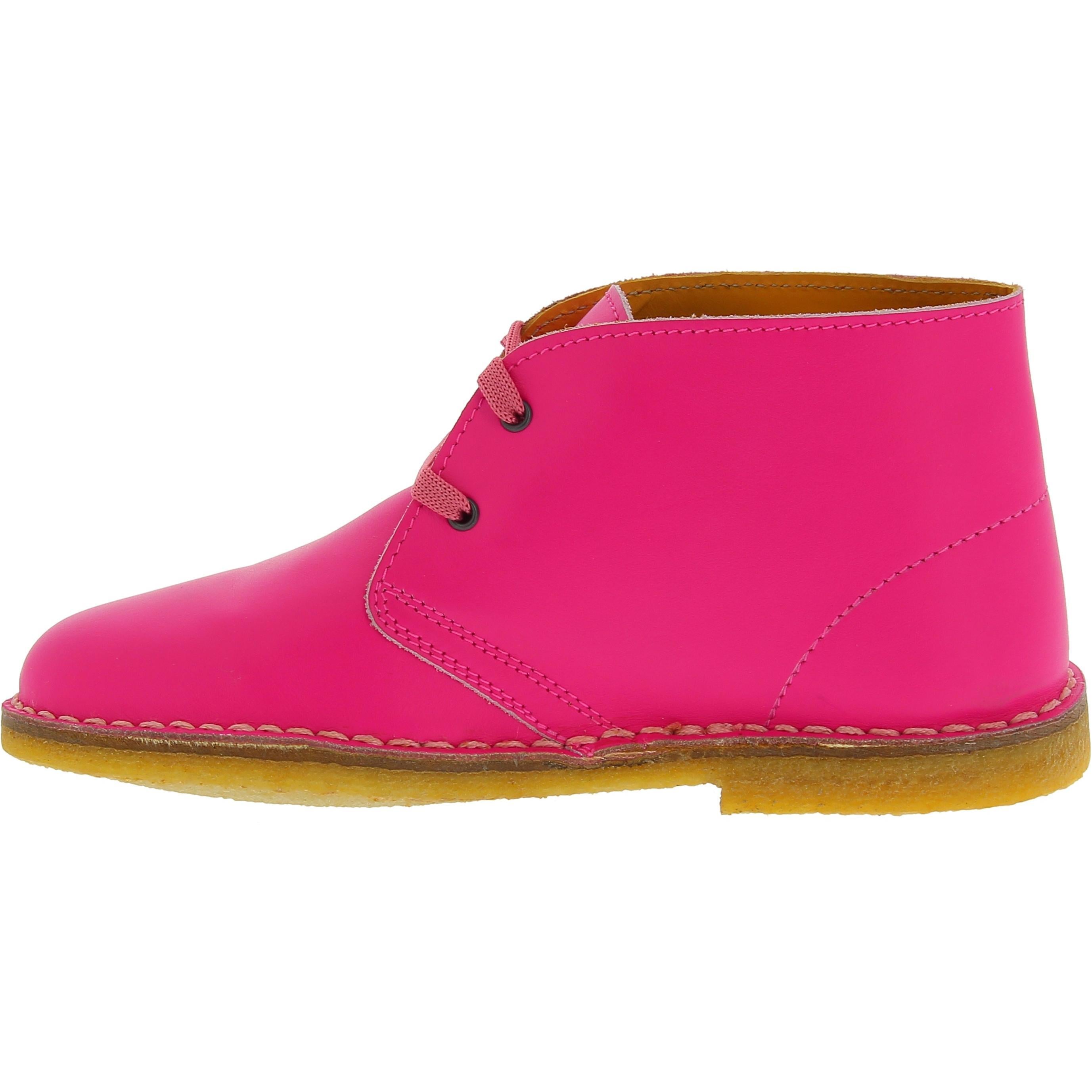 Polacchine da bambino in pelle fucsia fatte a mano in Italia