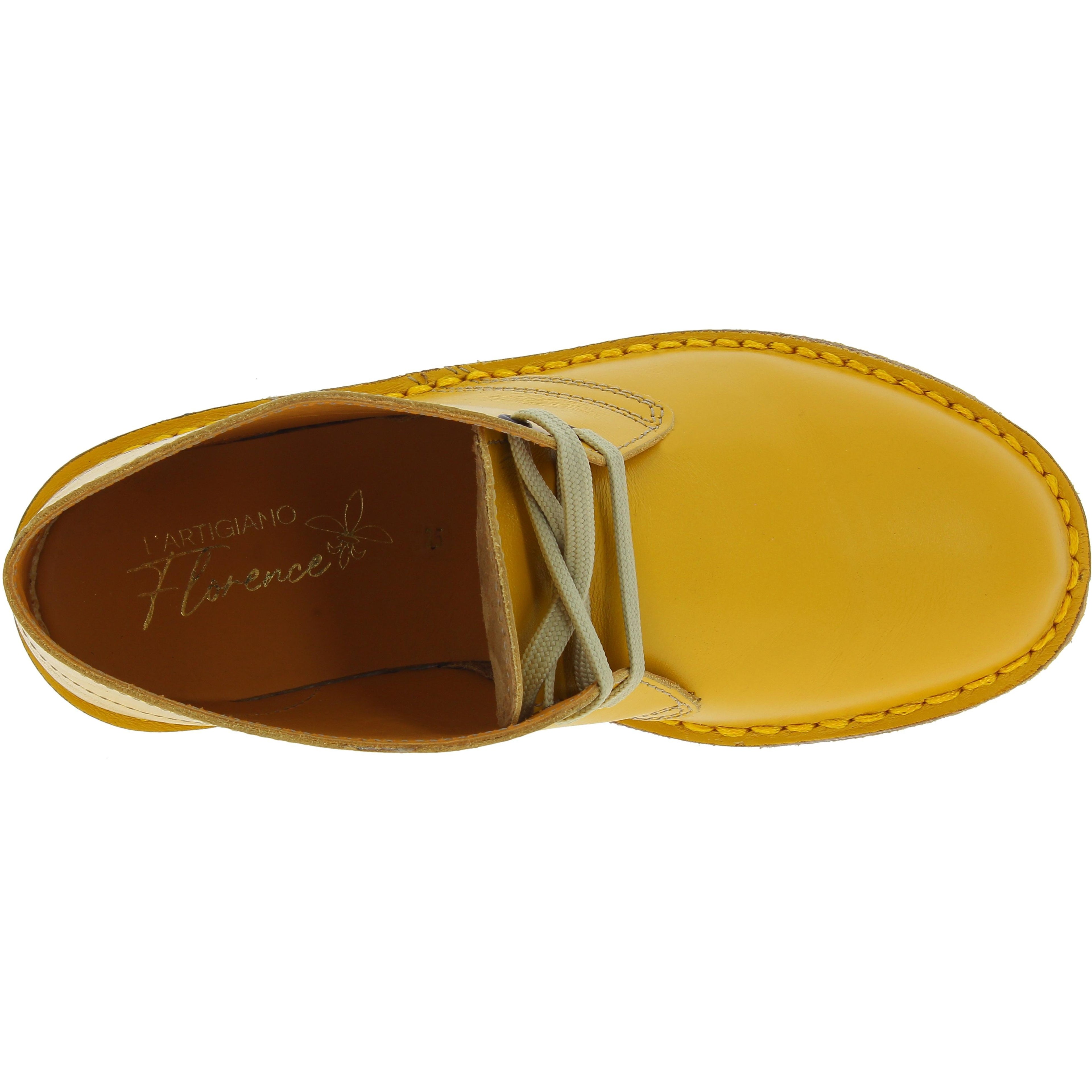 Chukka boots da bambino in pelle gialla fatte a mano in Italia
