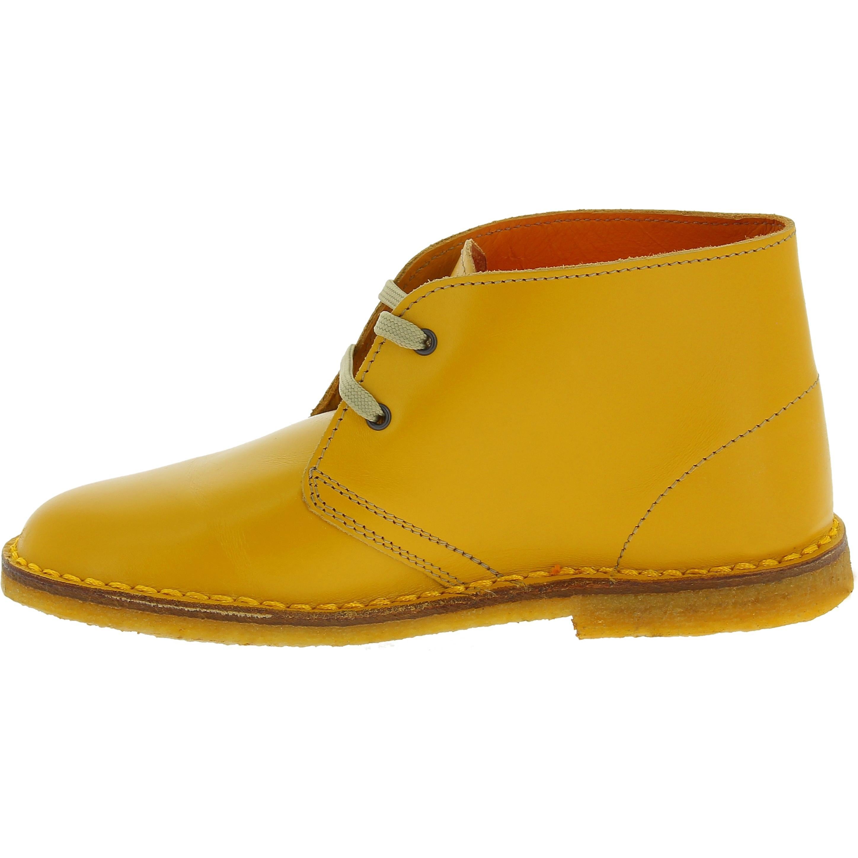 Chukka boots da bambino in pelle gialla fatte a mano in Italia