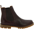 Stivaletto beatles in pelle marrone scuro e suola Vibram
