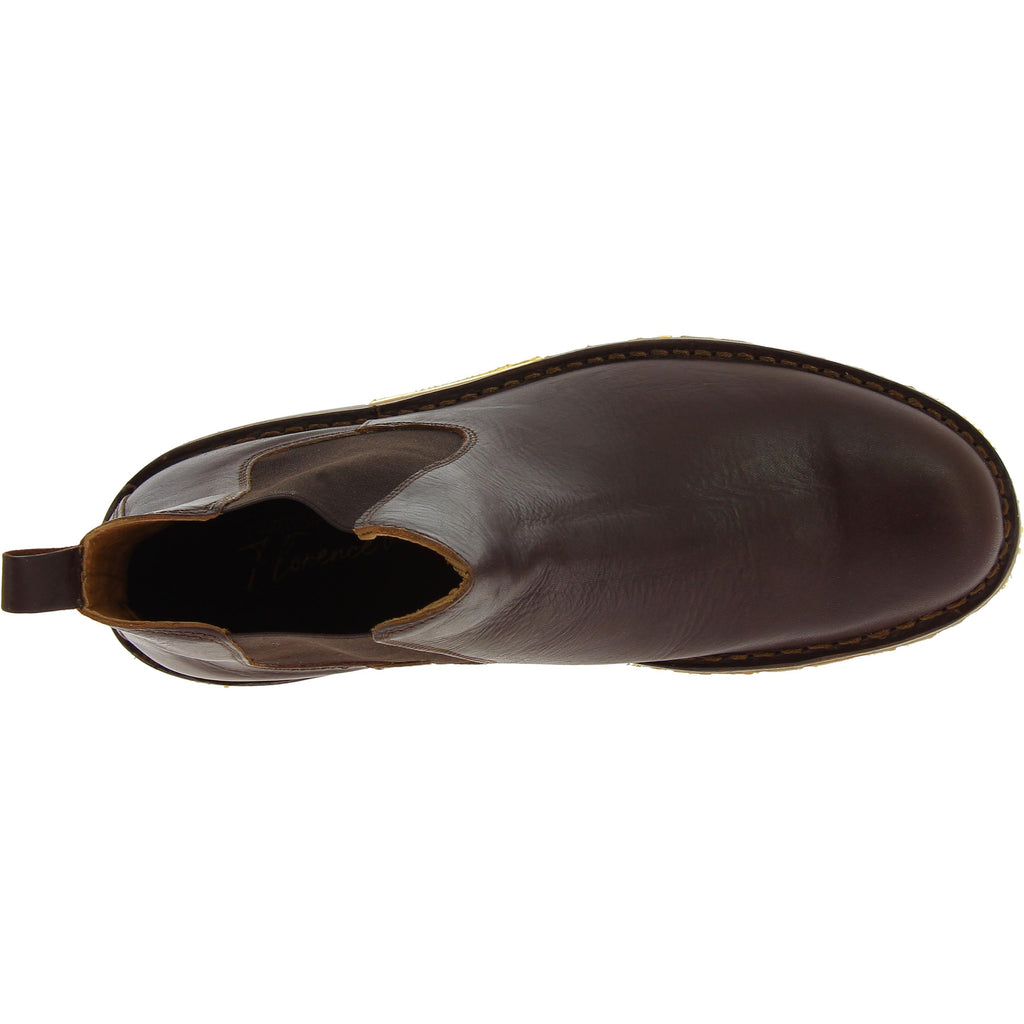 Stivaletto beatles in pelle marrone scuro e suola Vibram