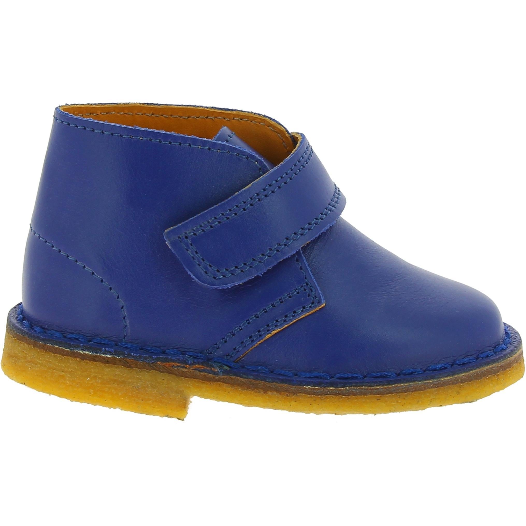 Scarpe artigianali bambino in pelle blu fatte a mano in Italia