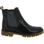 Stivaletti chelsea donna neri in pelle con suola Vibram artigianali