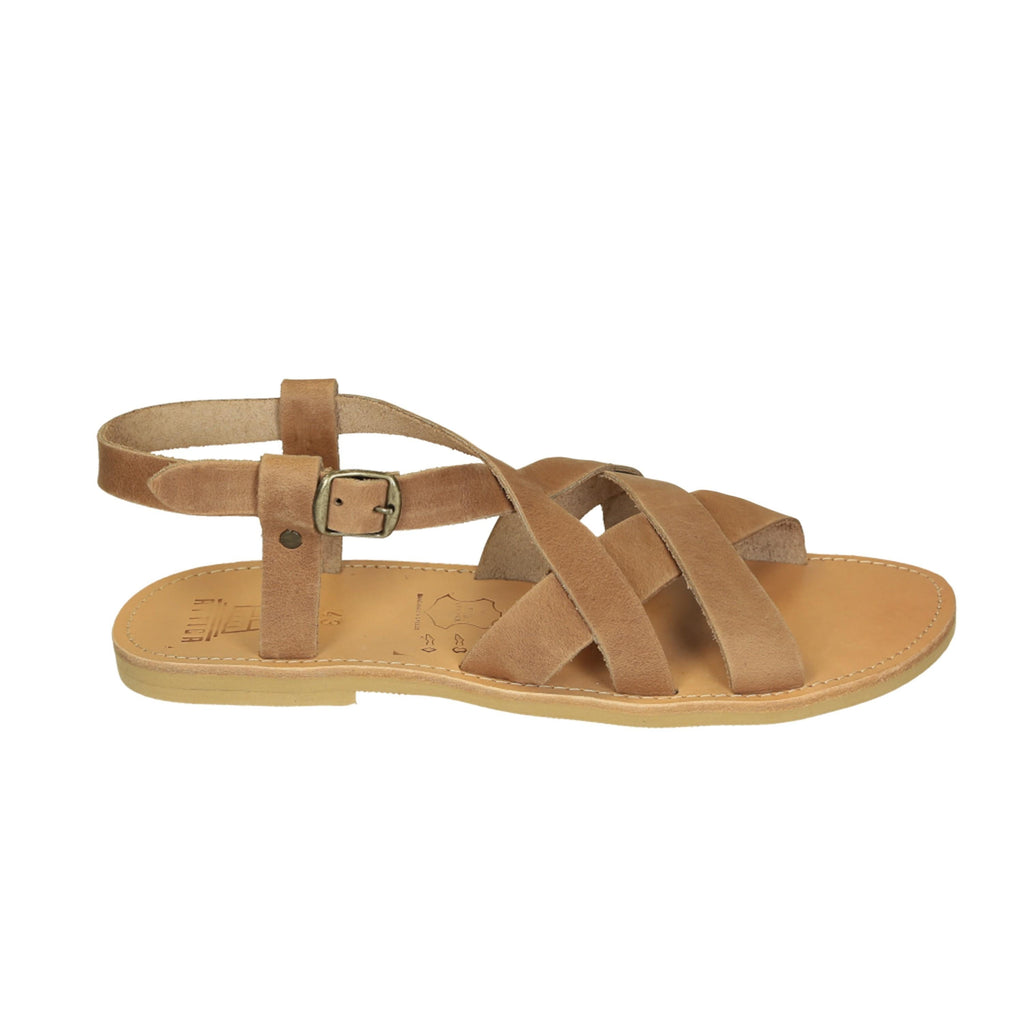 Sandali infradito da uomo in pelle nabuk nude fatti a mano