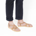 Sandali infradito da uomo in pelle nabuk nude fatti a mano