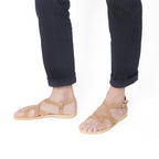 Sandali infradito da uomo in pelle nabuk nude fatti a mano