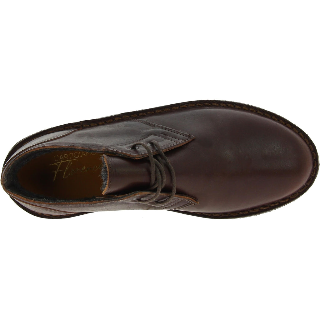 Scarpe basse da donna in pelle marrone scuro con fodera in agnello