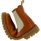 Stivaletto beatles in pelle marrone e suola Vibram