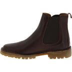 Stivaletto beatles donna in pelle marrone scuro e suola Vibram