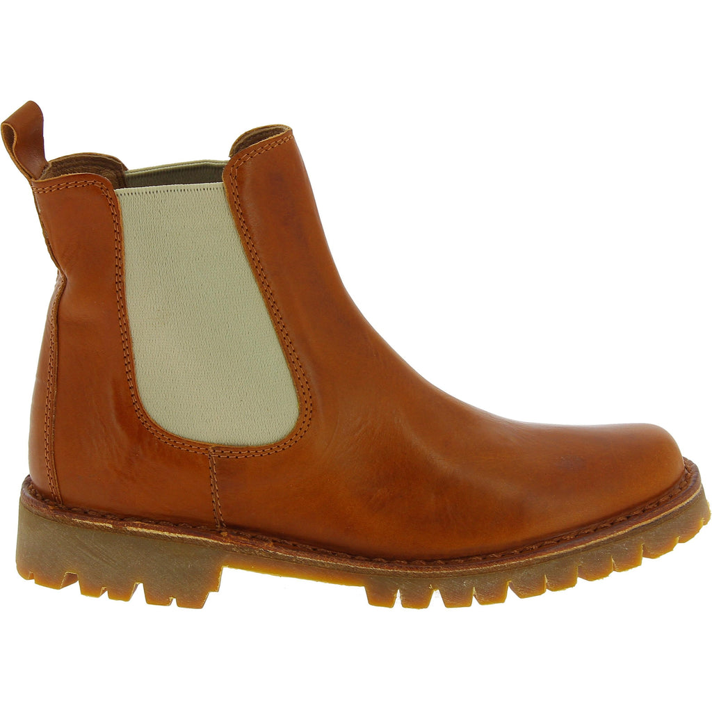Stivaletto beatles donna in pelle marrone e suola Vibram