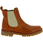 Stivaletto beatles donna in pelle marrone e suola Vibram