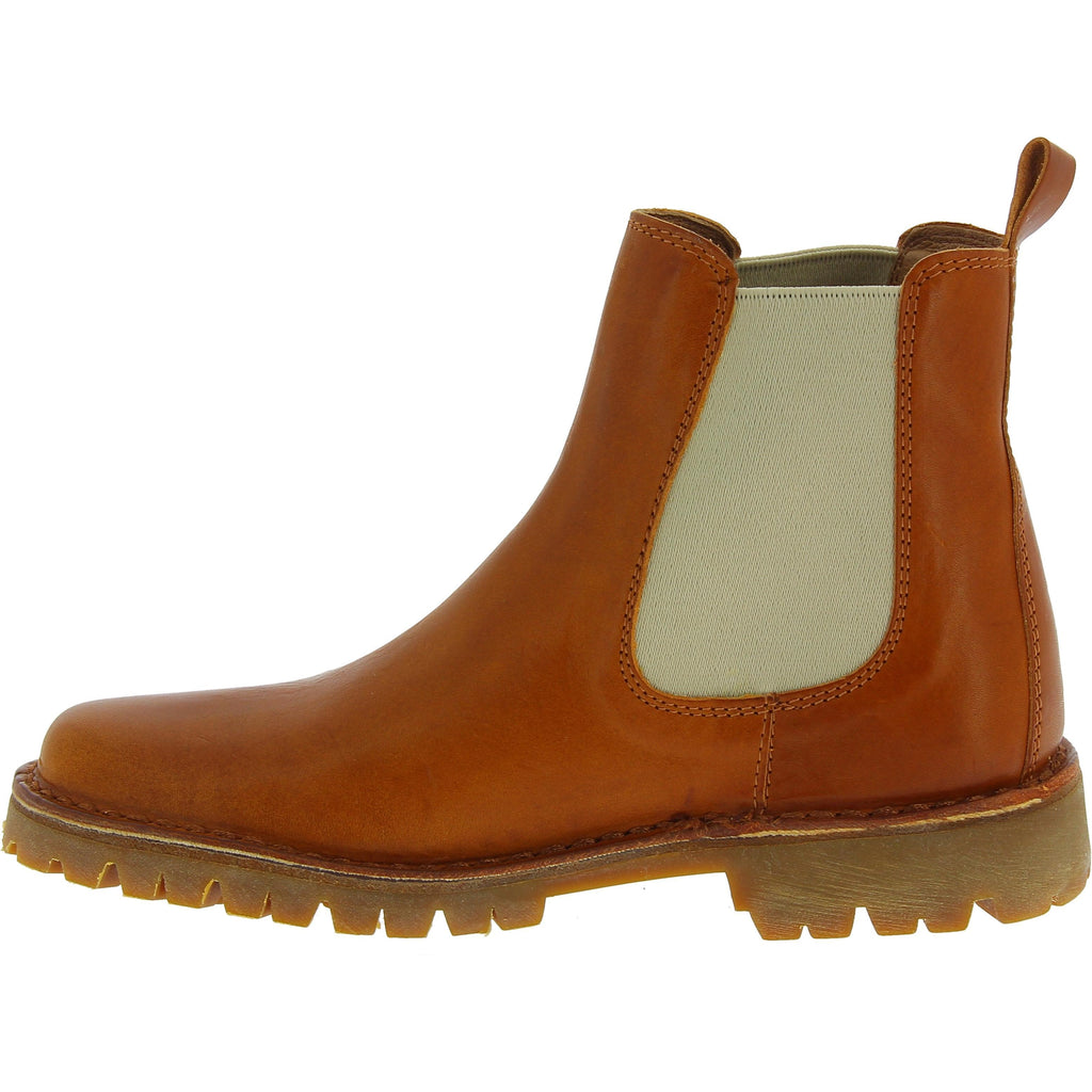 Stivaletto beatles donna in pelle marrone e suola Vibram