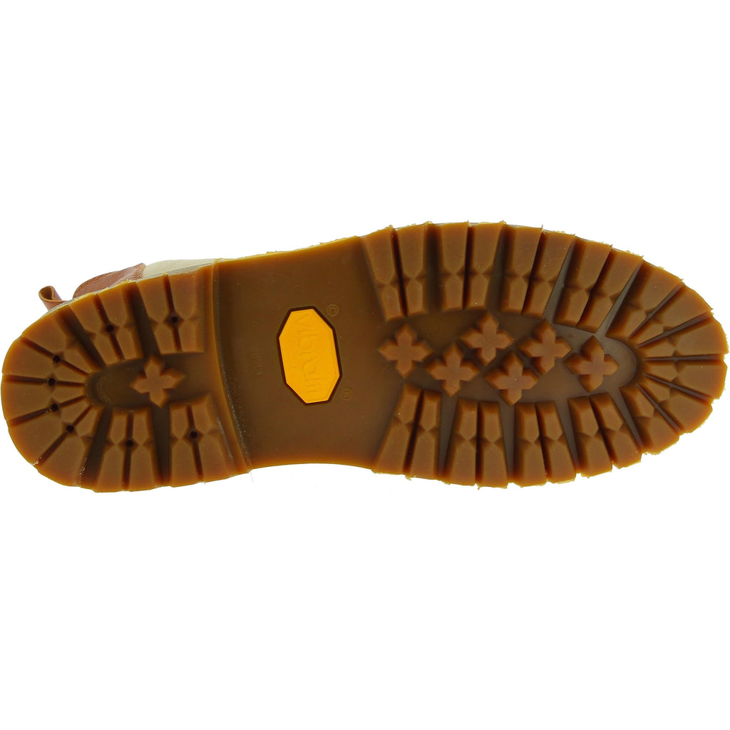 Stivaletto beatles donna in pelle marrone e suola Vibram