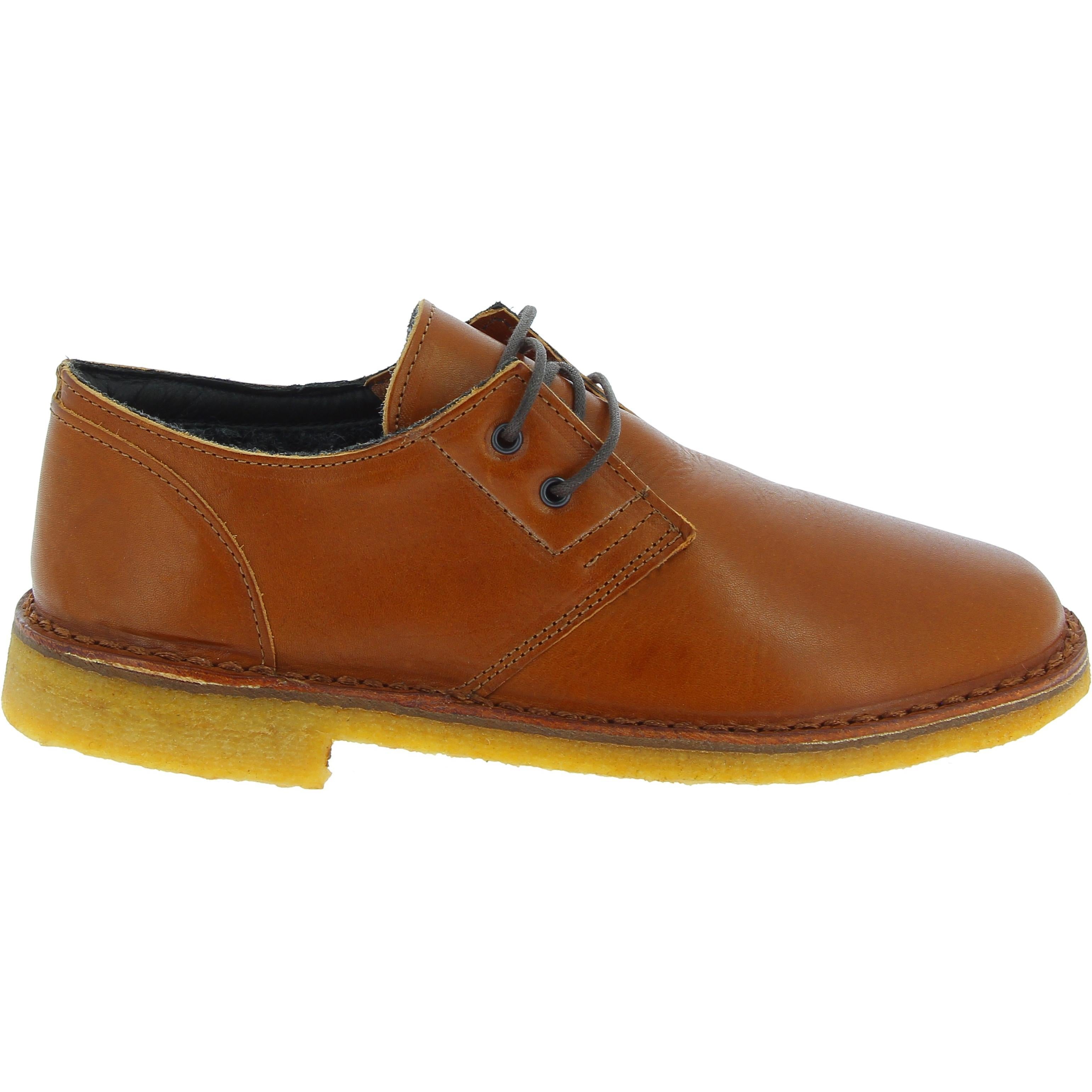 Scarpe basse da donna in pelle marrone fodera invernale
