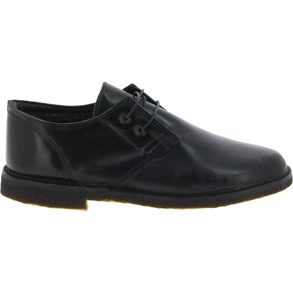 Scarpe basse da uomo in pelle nera con fodera invernale