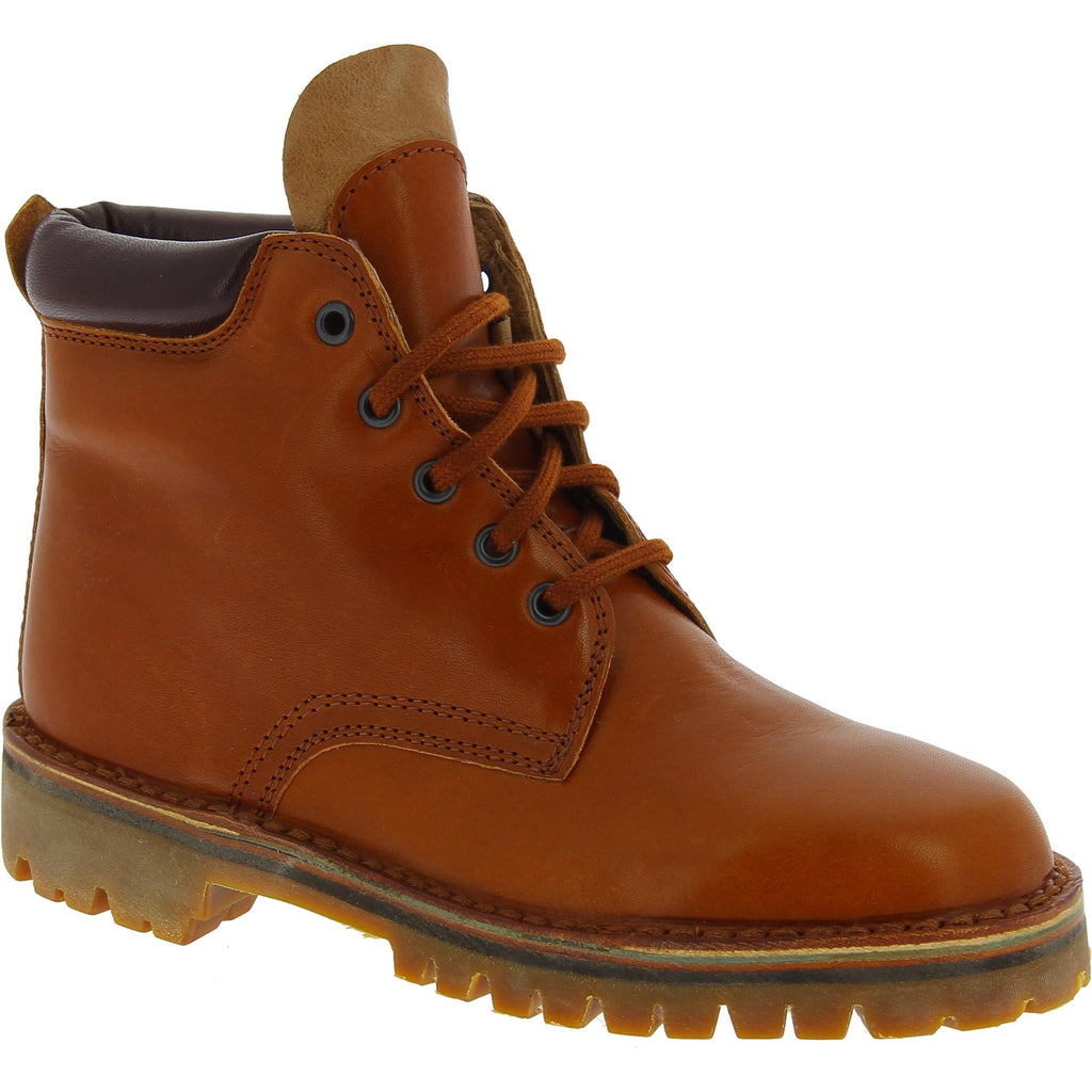 Stivaletti uomo artigianali in pelle marrone e suola Vibram