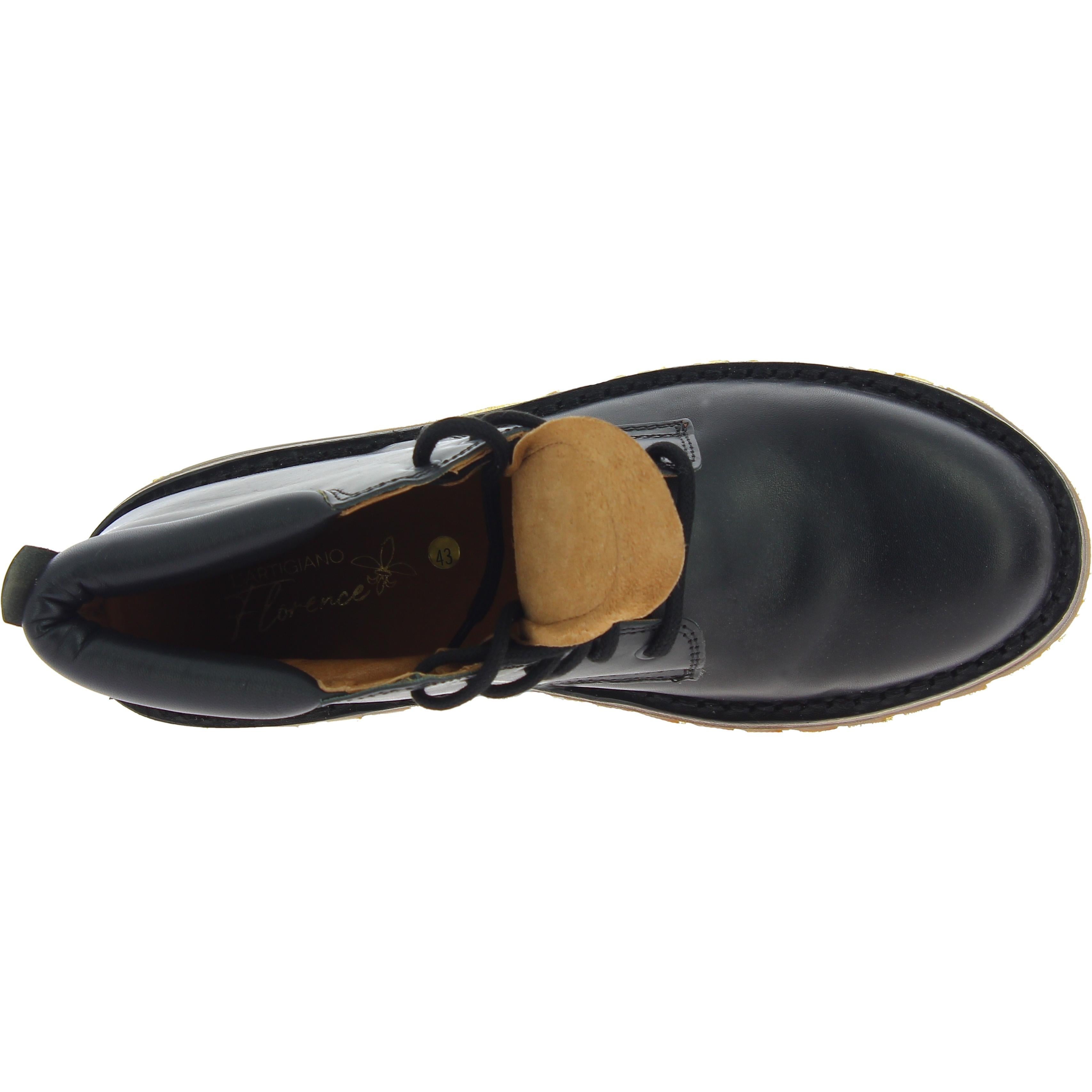 Stivaletti uomo artigianali in pelle nera e suola Vibram