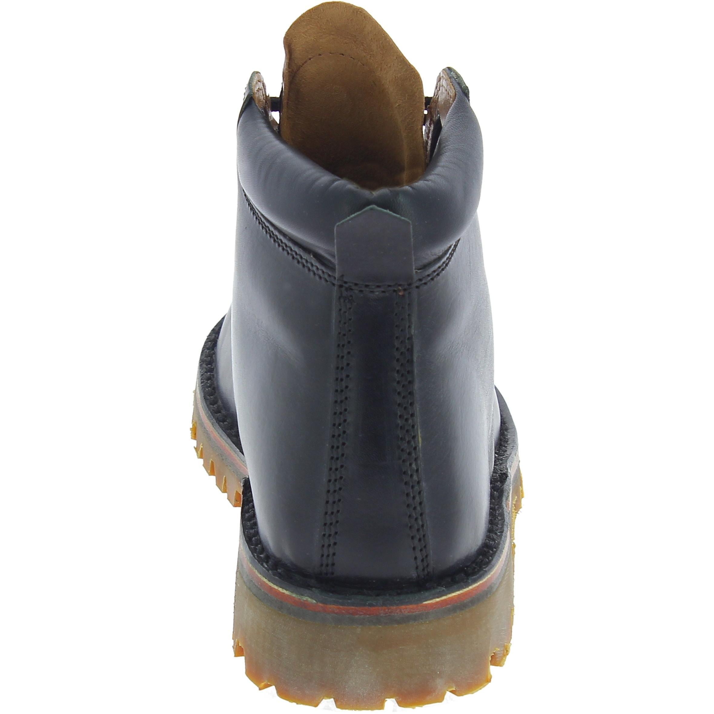 Stivaletti uomo artigianali in pelle nera e suola Vibram