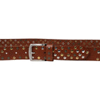 Cintura in cuoio con borchie in metallo unisex