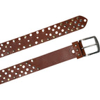 Cintura in cuoio con borchie in metallo unisex