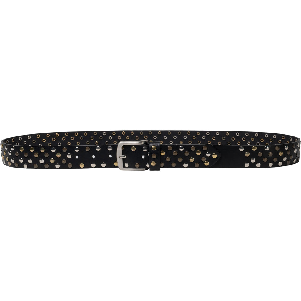 Cintura in pelle nera con borchie metalliche unisex