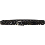 Cintura in pelle nera con borchie metalliche unisex