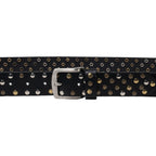 Cintura in pelle nera con borchie metalliche unisex