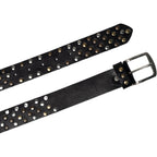Cintura in pelle nera con borchie metalliche unisex