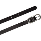 Cintura artigianale in pelle marrone con fibbia ad otto in metallo