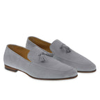 Gray suede tassel loafer by Fratelli Borgioli – handmade